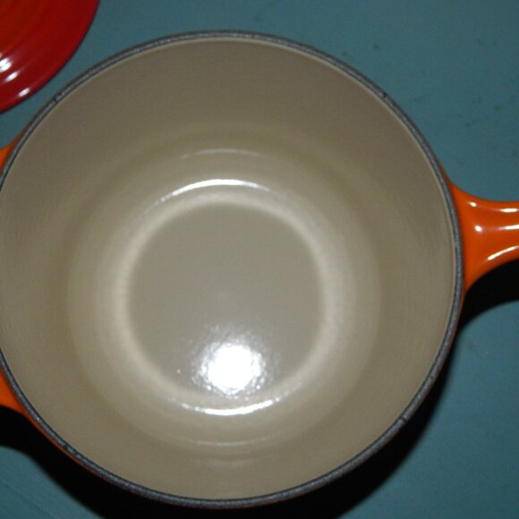 Le Creuset Signature Enameled Cast Iron Sauce Pan 1.75 qt, Flame - Picture 5 of 8